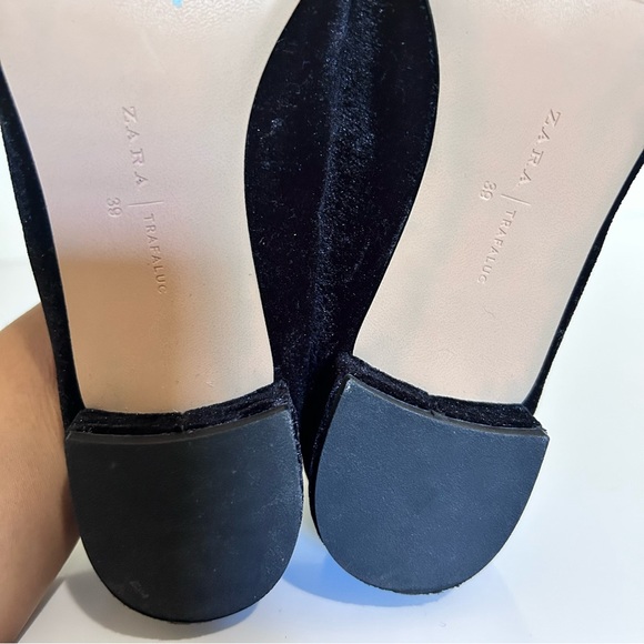 ZARA Black Velvet Insect Brooch Flats 39 - Picture 8 of 8